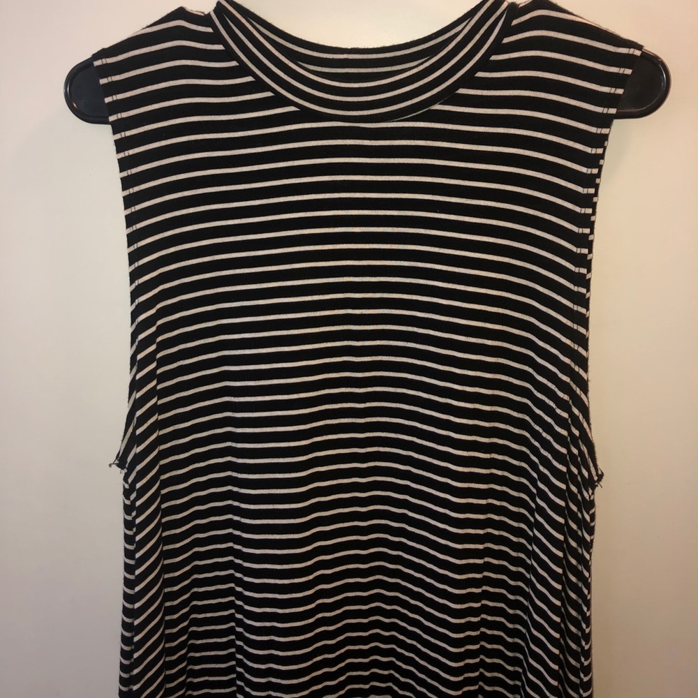 B&W Striped T-Shirt Dress